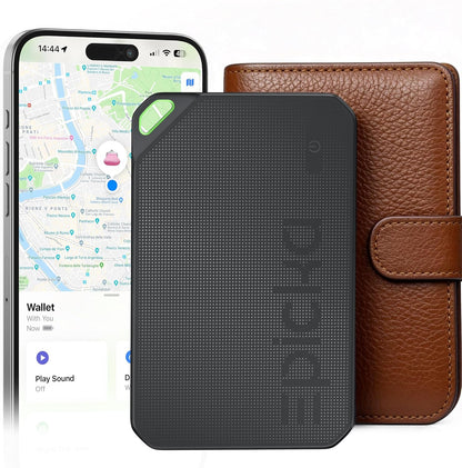 Epicka Wallet Tracker Card Compatible with Apple Find My, 8-Year Maintenance-Free Battery, Tracking Card with NFC, MFi Certified, IP67 Bluetooth Item Locator for Luggage, Passport, 1 Pack, Black