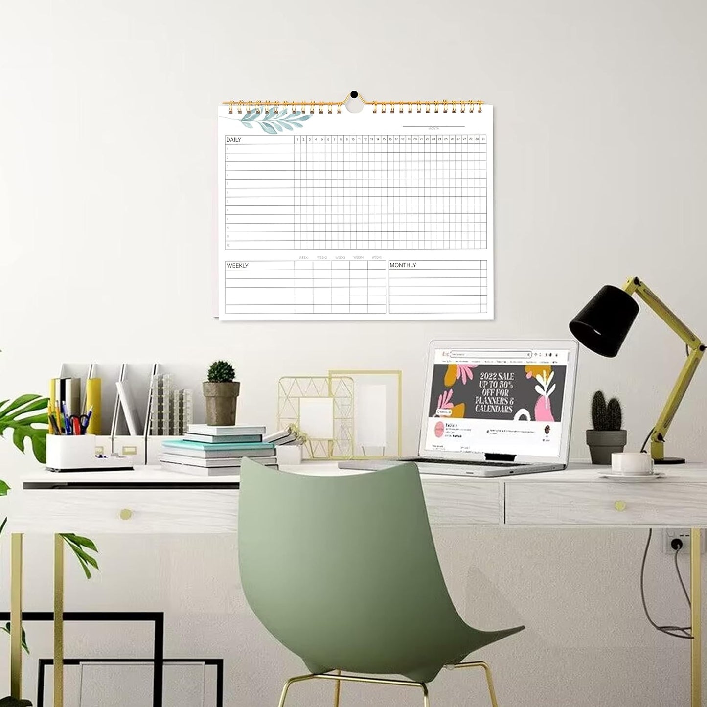 Habit Tracker Calendar- 12 Months Undated Daily, Weekly & Monthly Habit Tracker Journal, Writable Habits Track Calendar for Goal Setting, Boost Productivity, Workout Motivation & Self Care Tool