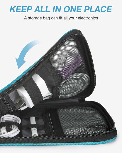 BAGSMART Large Electronics Travel Organizer Case, Tech Accessories Cord Storage Bag for Phone, Power Bank, SD Card, Cables, Black