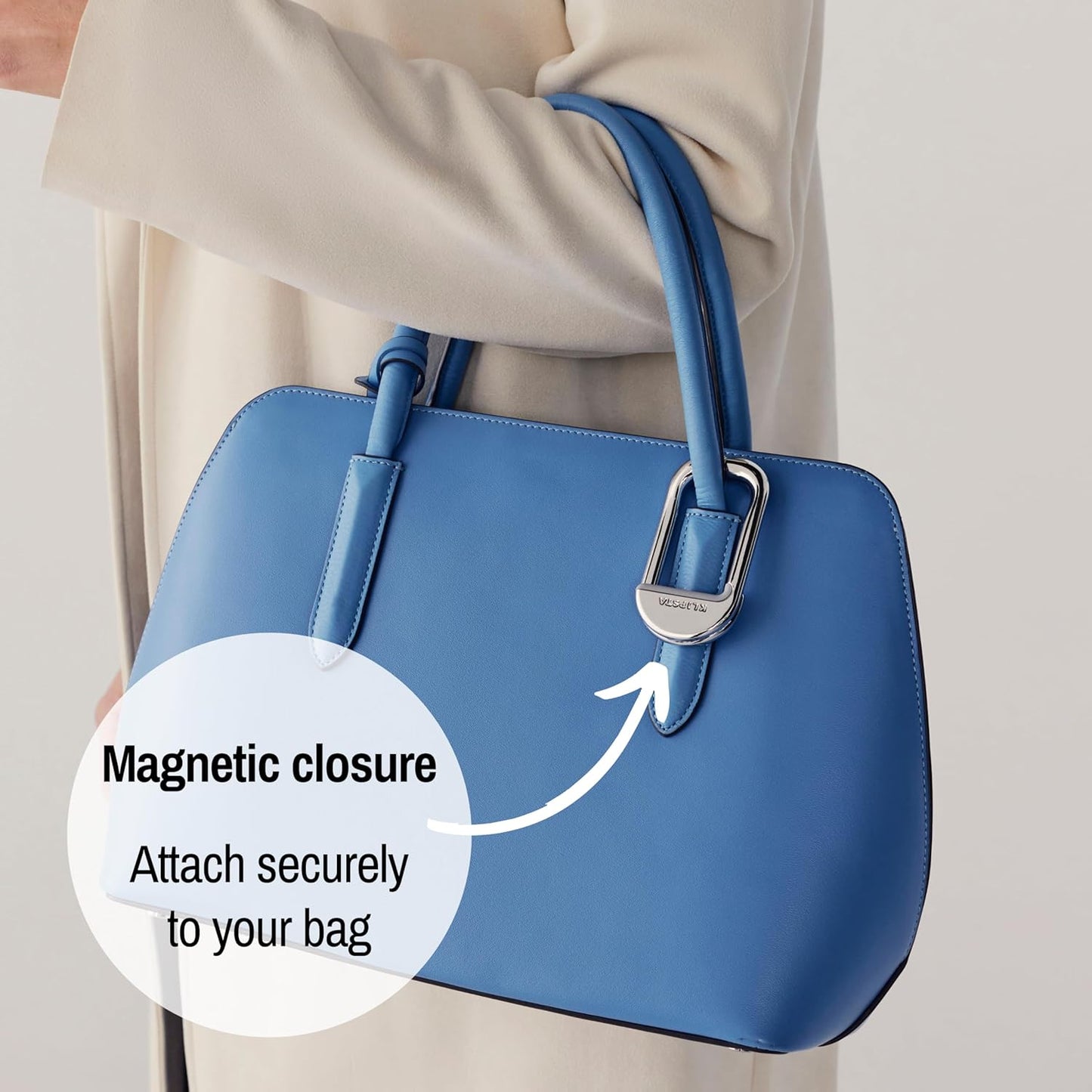 FLIP Bag Hook - Newly Redesigned. Portable Purse Hanger for Table with Magnetic Closure - Now Holds up to 50 lbs (Gold)