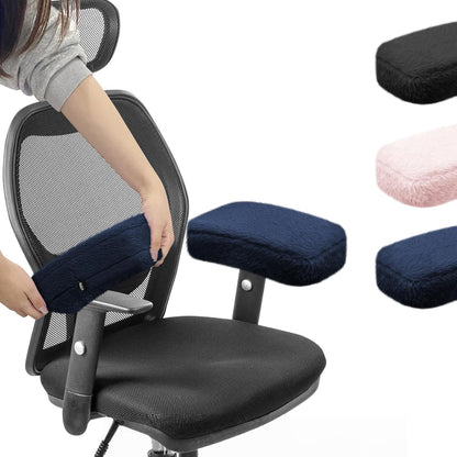 SPRING SEAON Office Chair Arm Covers Plush Office Chair Arm Pads Premium Memory Foam Gaming Chair Armrest Cushion Provide Cushioning for Elbows and Forearms 2 Pack Arm Chair Covers for Arms (Pink)