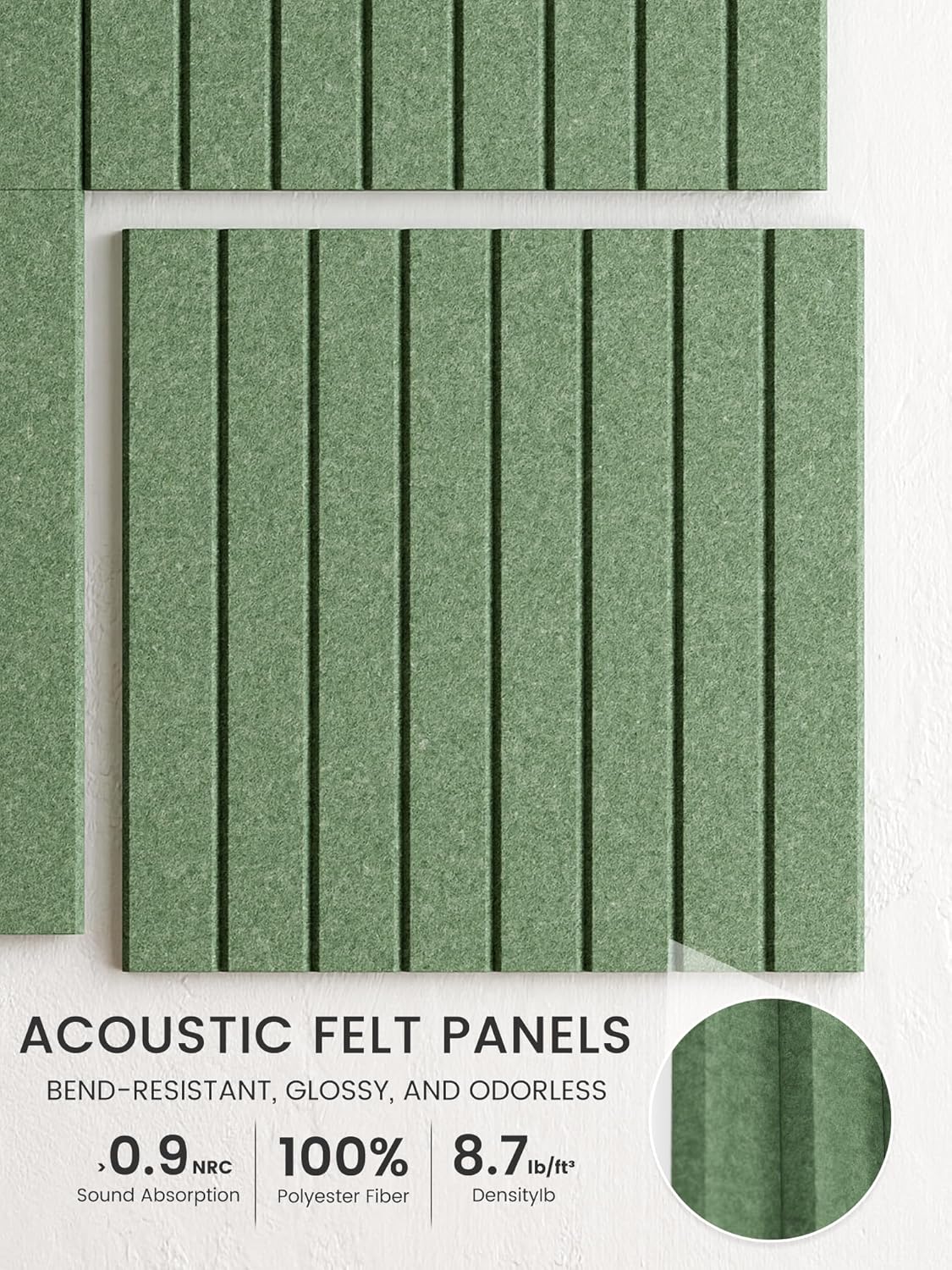 Bumusty Large Cork Board Alternative-48 x 36" Felt Bulletin Board Tiles, with 30 Pushpins, 70 Adhesive Tabs, Fine-Stripe 12-Pack, Cork Boards for Office Push Pin Board Felt Board-Oatmeal