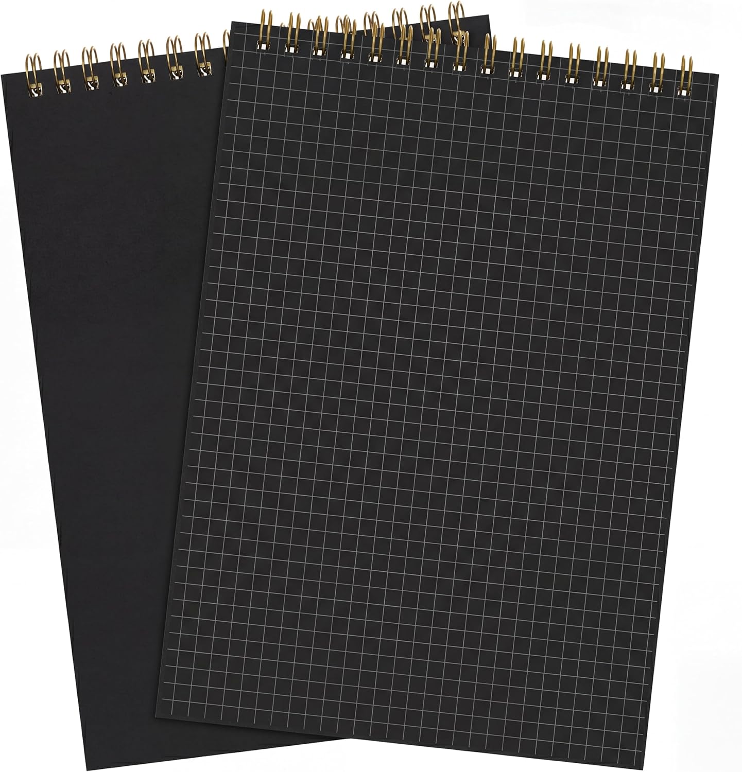 Engrowtic 6 Pack Graph Paper Spiral Notepad A5 Top Wirebound Notepad Grid Notebook Steno Pad Memo Notebook Grid Paper 140 Pages for Writing Sketching Drawing Office Supply (Black)