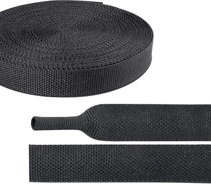Braided Sleeving Heat Shrinkable Fabric 2:1 Ratio- Abrasion Protection Flexibility Wiring Harness Cable Sheath (3/8" ID, 16ft) - Colors A