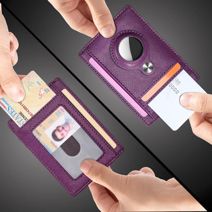 Slim Minimalist Front Pocket Air Tag Wallet, RFID Blocking Card Holder Wallet with Airtag Holder