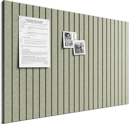 Bumusty Large Cork Board Alternative-48 x 36" Felt Bulletin Board Tiles, with 30 Pushpins, 70 Adhesive Tabs, Fine-Stripe 12-Pack, Cork Boards for Office Push Pin Board Felt Board-Oatmeal
