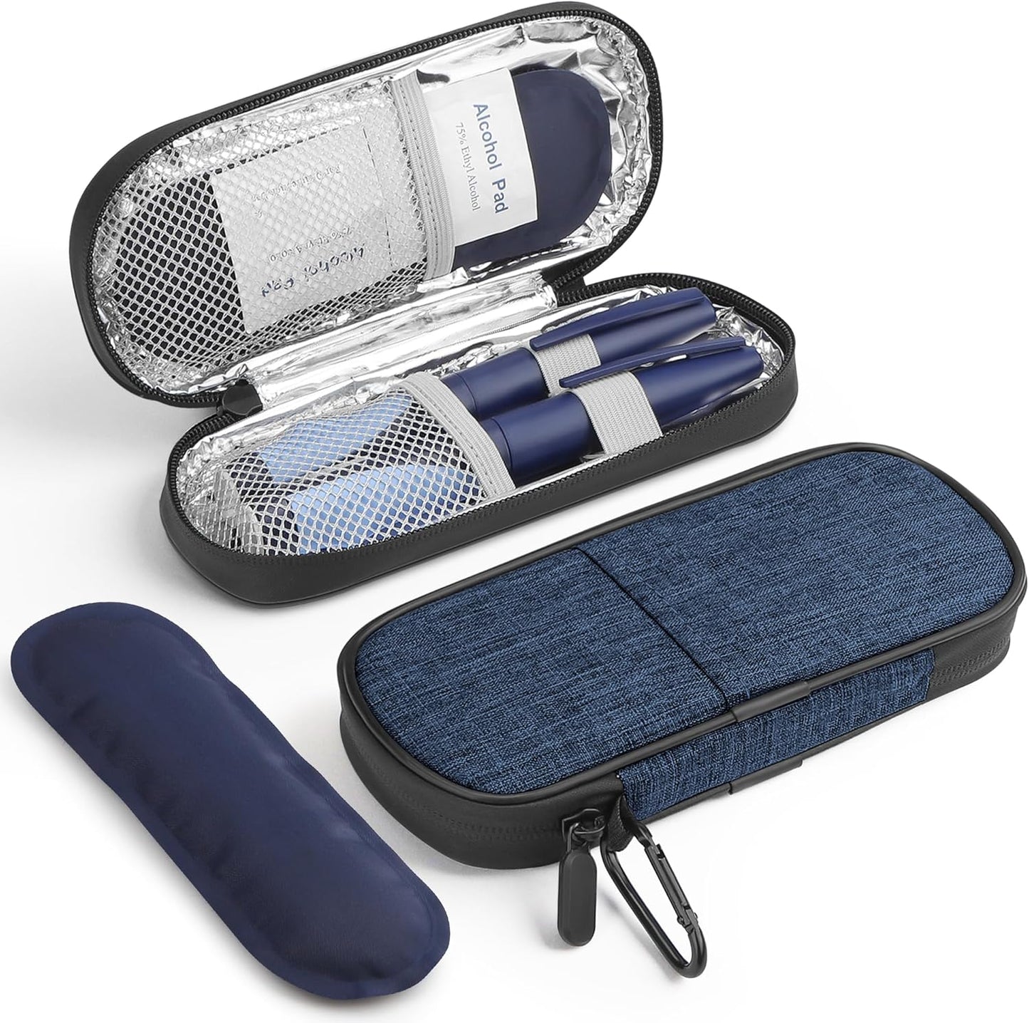 Gelozid Insulin Pen Cooler Travel Case Diabetic Medication Insulated Cool Organizer with 2 Reusable Ice Packs for Insulin Pen and Other Diabetic Supplies, for the Daily Life and Trip(Black)