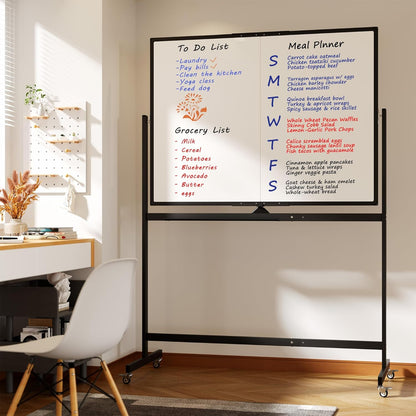 Large Whiteboard Easel with Stand, 36" x 24" Portable Standing Magnetic Dry Erase White Board, 3' x 2' Tripod Height Adjustable Flip Chart Easel for Home Office Classroom School, Silver