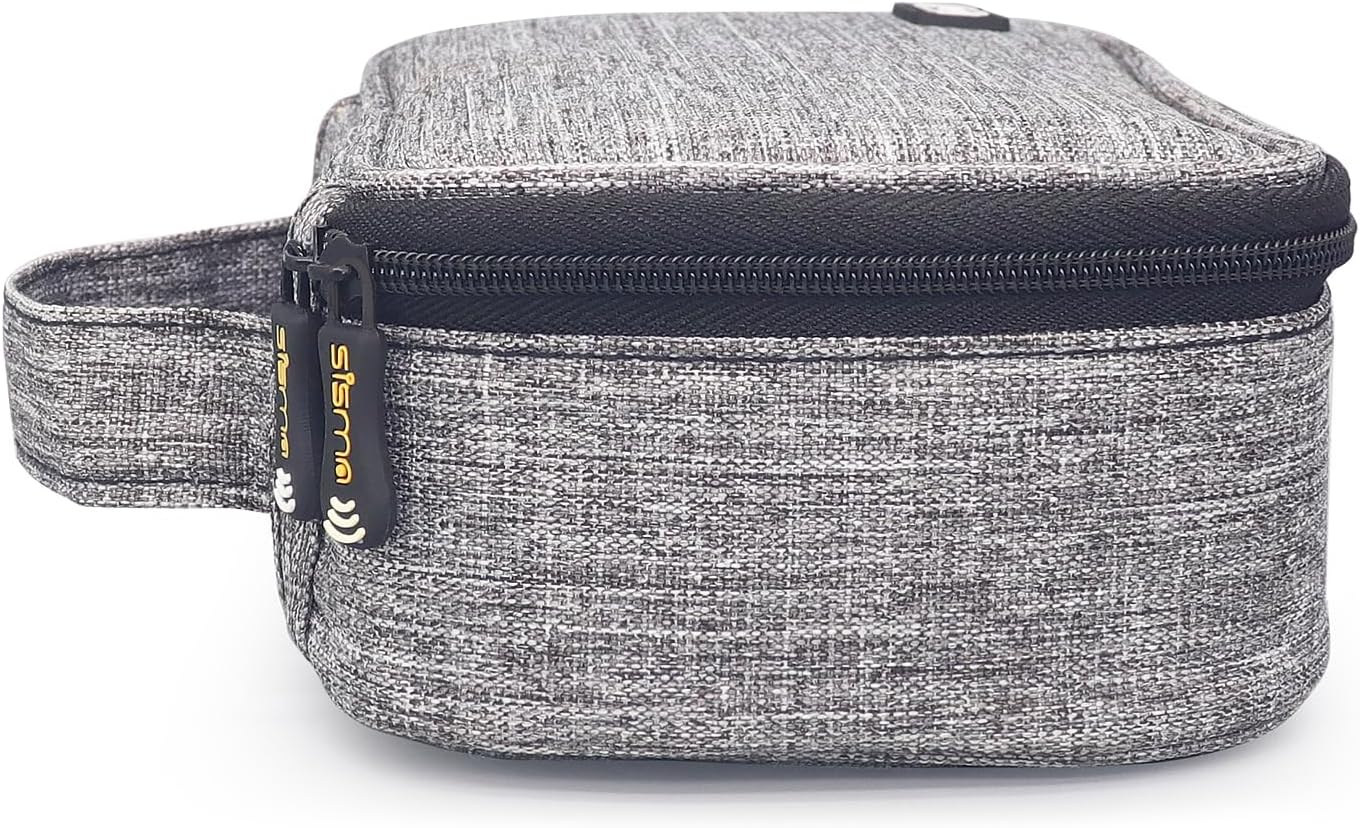 sisma Travel Electronics Organizer Small Carrying Case for Cables Phone Chargers USB Plugs Power Cords Earbuds Adapter Tech Accessories Pouch -Grey