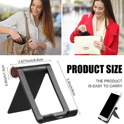 Fabbay 40 Pcs Foldable Cell Phone Stand Desk Multi Angle Tablet Stand Universal Cellphone Holder Portable Smartphone Dock Compatible with Most Mobile Phone and Tablet for Travel (Black)