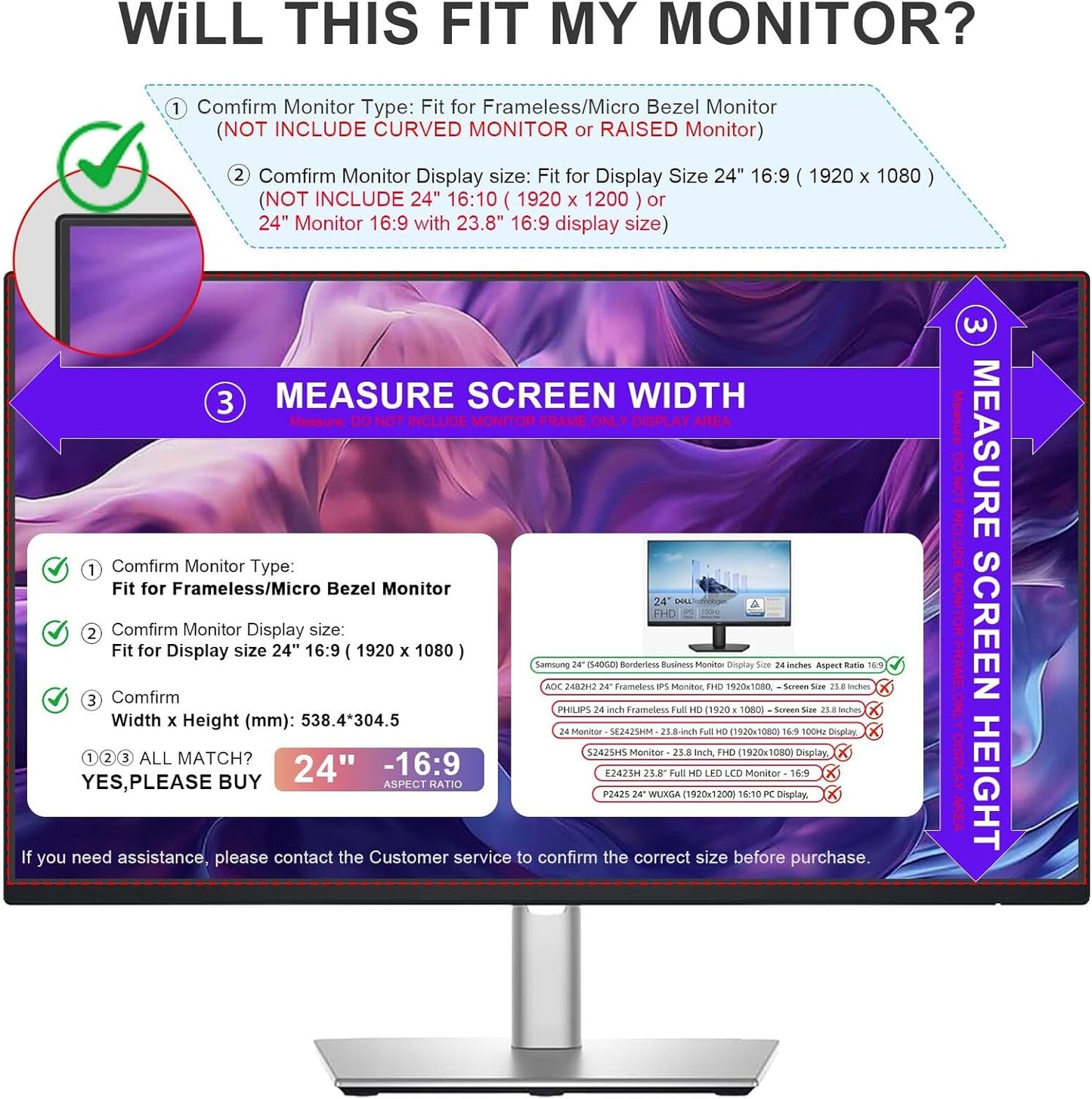 [2 Pack] 27 Inch Computer Privacy Screen , 16:9 Aspect Ratio Monitor Privacy Filter with Anti-Glare, Anti-Blue Light & Anti-Spy Protection, Removable Anti-Scratch Screen Protector for 27-Inch Widescreen Monitors