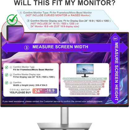 [2 Pack] 27 Inch Computer Privacy Screen , 16:9 Aspect Ratio Monitor Privacy Filter with Anti-Glare, Anti-Blue Light & Anti-Spy Protection, Removable Anti-Scratch Screen Protector for 27-Inch Widescreen Monitors