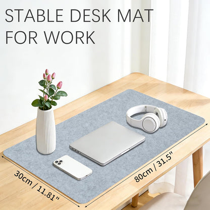 Felt Desk Mat,Large Mouse Pad Desk Mat for Office & Home,Non-Slip Desk Blotter,Felt Desktop Mat for Laptop,Computer,Writing 27.6"x13.8" Dark Gray