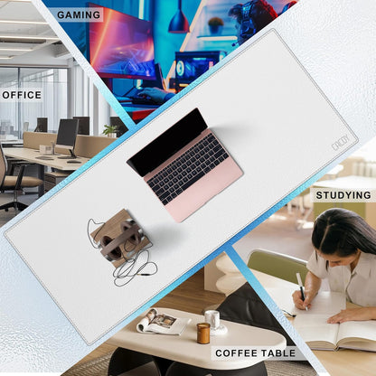 Cacoy 36" x 20" Leather Desk Mat for Home Office, Extra Large PU Leather Desk Pad Blotters, Waterproof Computer Keyboard Mat, Extended Gaming Mouse Pad, Desk Protector for Desktop and PC Laptop, Black