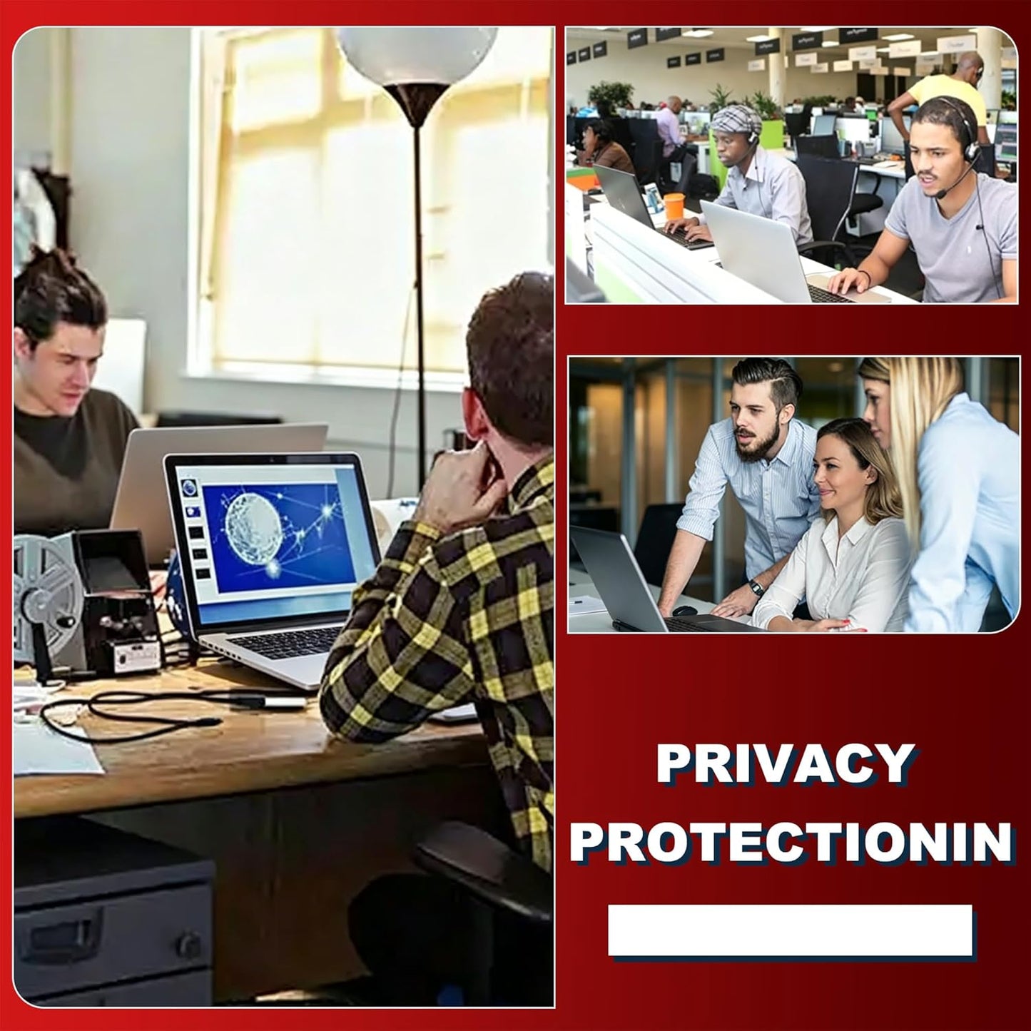 [2-Pack] 24 Inch Computer Privacy Screen Filter (16:9 Aspect Ratio) - Removable, Anti Glare & Blue Light Blocking, Compatible with HP Dell ASUS Acer Samsung Monitors
