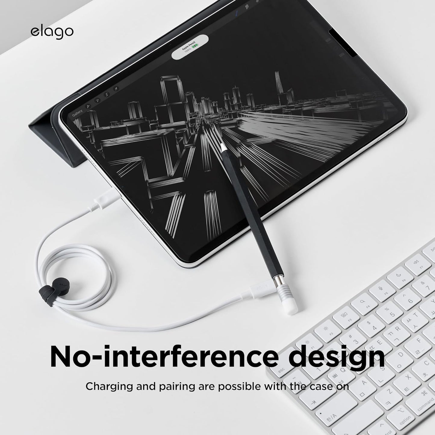 elago Classic Pencil Case Compatible with Apple Pencil (USB-C), Perfect Grip, Protective Skin, Silicone Sleeve, Supports Magnetic Attachment [Yellow]