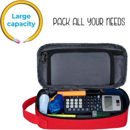 ECHSRT Large Pencil Case, Aesthetic Pen Pouch with Big Capacity, Minimalist Portable Stationery Bag with Handle for Office Organizer Aesthetic Pencil Cases