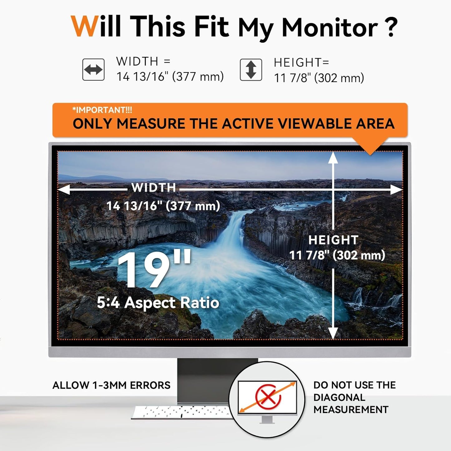 Mamol 34 Inch Curved Computer Privacy Screen Filter for 21:9 Aspect Ratio Widescreen Monitor - Anti Glare Blue Light Filter, Removable Computer Monitor Privacy Shield, Anti-Scratch Screen Protector