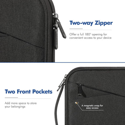 MoKo 9-11 Inch Tablet Sleeve Carrying Case with Handle, Padded Protective Travel Bag for New 11-inch iPad Air 4 2026/Pro M5/ A16, iPad 10th/Air 5/4th 10.9, i-Pad 9/8th 10.2,Tab S9/S8 11, Black