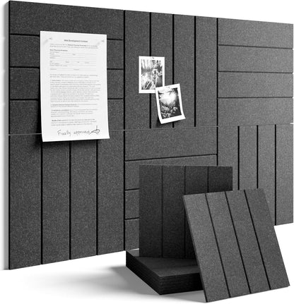 Fluxynara Large Felt Bulletin Board 48" x 36" Cork Board Alternative-12 Pack with 70 Safe Removable Adhesive Tabs, Cork Boards for Walls Cork Board for Home Office Classroom Pin Board (Oatmeal)