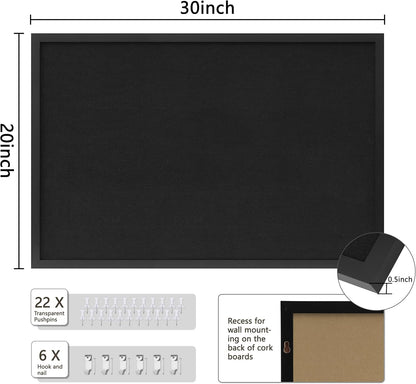 DAHAPYBOO Cork Board with Linen White,Bulletin Board 17"x12" Hanging Corkboards for Office Home School Message Board or Vision Board Decoration.