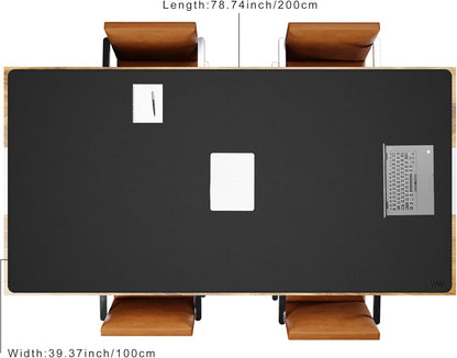 Vyaaa PU Leather & Cork Desk Mat, 39.4"x15.7" Dual Sided Computer Desk mat, Waterproof Large Mouse Pad, Non-Slip Office Desk pad, Office Desk Protector for Work/Gaming/Home (Black)