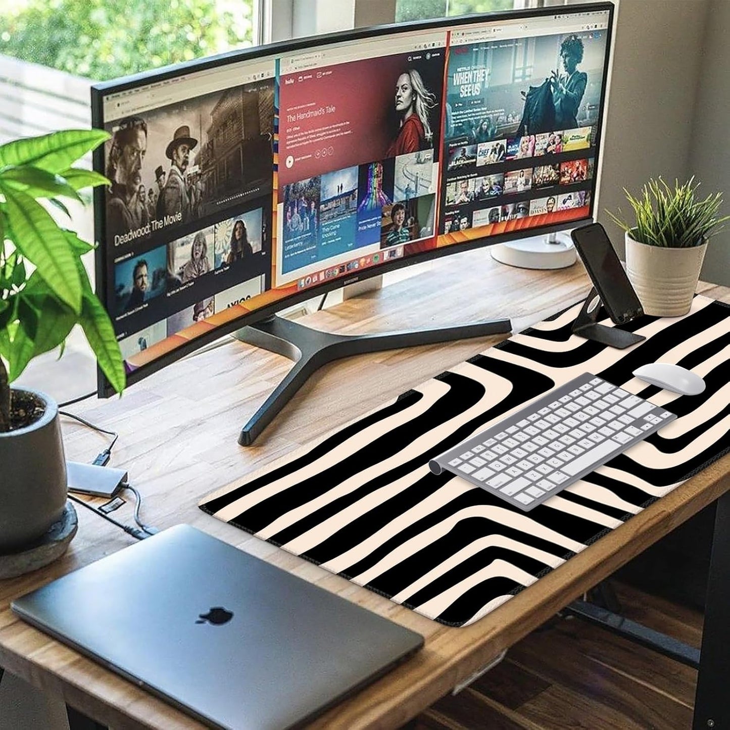 iCasso Desk Cover Mat, Office Mouse Pad, Desk Protector Mat, Extra Large Matt for Desktop,Anti-Slip XXL Big Mousepad with Stitched Edges for Computer Keyboard Retro Black - Colors A