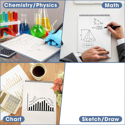 Engrowtic Top Spiral Graph Paper Notebooks 8.7 X11.4 Inch A4 Grid Paper Notepad 70 Sheet Memo Steno Pad for Engineering Writing Sketching Drawing School Office Supplies (1 Pack,Black)