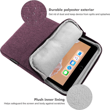 MoKo 7-8 Inch Tablet Sleeve Bag, Polyester Pouch Cover Case Fits iPad mini (A17 Pro) 8.3" 2024, iPad mini 6/5/4/3/2/1, Samsung Galaxy Tab S2 8.0, Tab A 8.0, ZenPad Z8s 7.9,Black