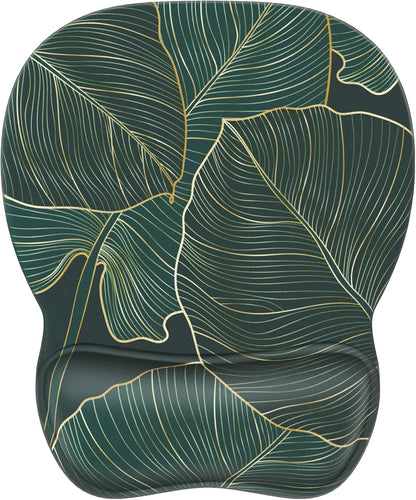 MROCO Ergonomic Mouse Pad with Gel Wrist Rest, Smooth Wrist Support Surface, Non-Slip PU Base for Pain Relief, Comfortable Mousepad for Computer, Laptop, Office & Home, 9.4 x 8.1 in, Black