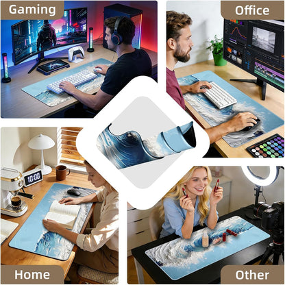 Galdas Mouse Pad For Gaming,Forest Background Pattern XXL XL Large Mouse Mat Long Extended MousePad Desk Mat Non-Slip Rubber Mice Pads Stitched Edges Thin (31.5 x 11.8 x 0.12 Inches) Tree