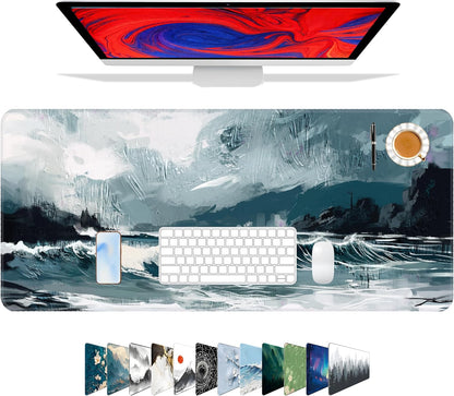 Galdas Mouse Pad For Gaming,Forest Background Pattern XXL XL Large Mouse Mat Long Extended MousePad Desk Mat Non-Slip Rubber Mice Pads Stitched Edges Thin (31.5 x 11.8 x 0.12 Inches) Tree