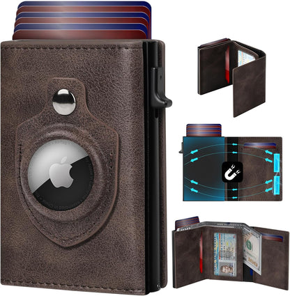 GAOCHALE Mens Wallet for Samsung Smarttag2 Pop up Card Holder Compatible with Samsung Tag RFID Blocking Wallet for Men 10-14 Card Capacity | ID Window | Cash Slot(Carbon)