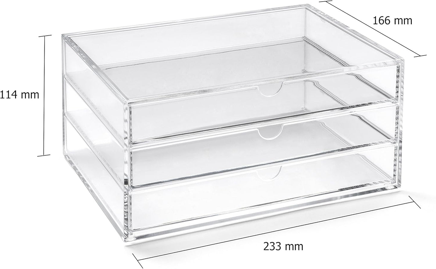 Osco X-Small Clear Acrylic Triple Drawer, (X-Small), A3274