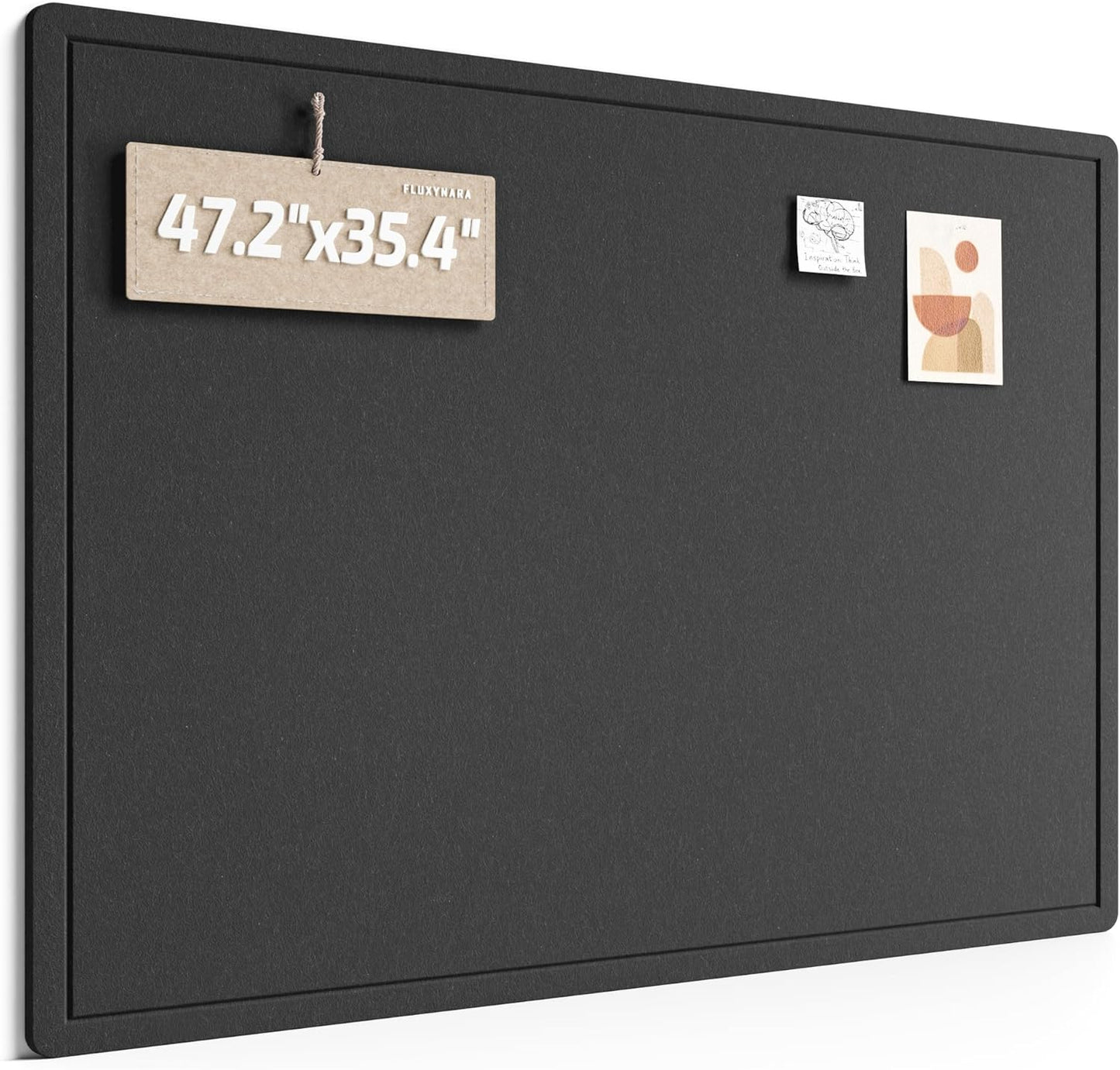 Fluxynara Bulletin Board, 23.6" x 17.5" Cork Board Alternative with 12 Safe Removable Adhesive Tabs, Foldable Felt Pin Board for Home Office, Classroom, Bedroom,Entryway for Walls—Sage