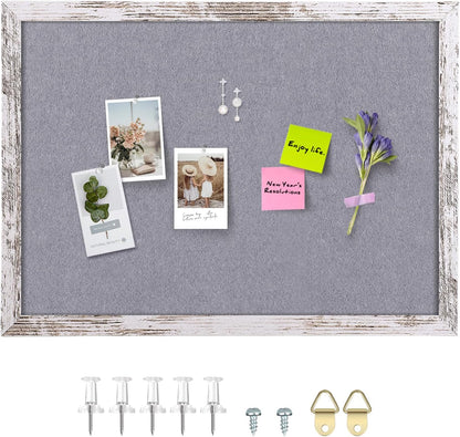 Cork Board Bulletin Board, 11.8x8.6 inches Mini Decorative Hanging Framed Cork Boards for Walls, Pin Board Vision Board for School Home Office, Bulletin Board with Wooden Frame(2230,WH,1p)