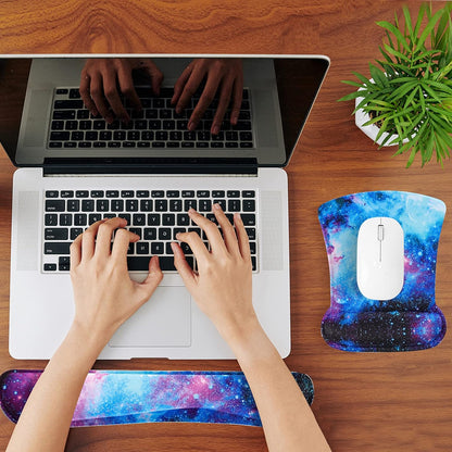RICHEN Keyboard Wrist Rest Pad and Mouse Wrist Rest Support Mouse Pad Set,Sturdy & Comfortable & Lightweight for Easy Typing & Pain Relief-Ergonomic Support (Brown)
