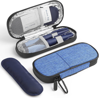 Gelozid Insulin Pen Cooler Travel Case Diabetic Medication Insulated Cool Organizer with 2 Reusable Ice Packs for Insulin Pen and Other Diabetic Supplies, for the Daily Life and Trip(Black)