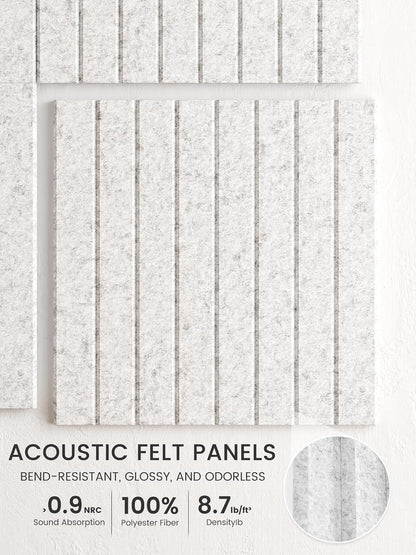 Bumusty Large Cork Board Alternative-48 x 36" Felt Bulletin Board Tiles, with 30 Pushpins, 70 Adhesive Tabs, Fine-Stripe 12-Pack, Cork Boards for Office Push Pin Board Felt Board-Oatmeal