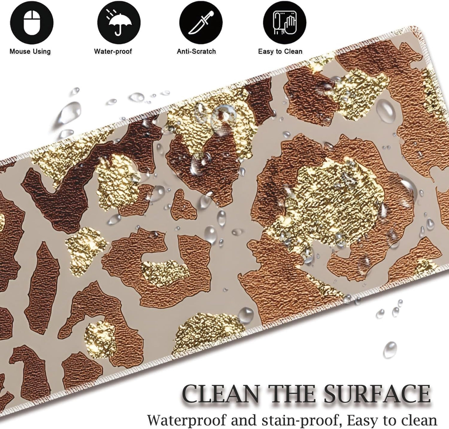 Mouse Wrist Rest and Keyboard Wrist Rest Pad Set, Non-Slip Rubber Base Smooth Surface Ergonomic Gaming Mouse Pad for Easy Typing and Pain Relief, Antique Blue Wood Grain Dog Paw + Coaster