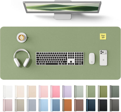 YSAGi Leather Office Desk Pad Protector, Large Mouse Pad, Non-Slip, PU Leather, Laptop Desk Blotter, Waterproof Writing Pad for Office and Home, Black, 23.6" x 13.8" - Colors A