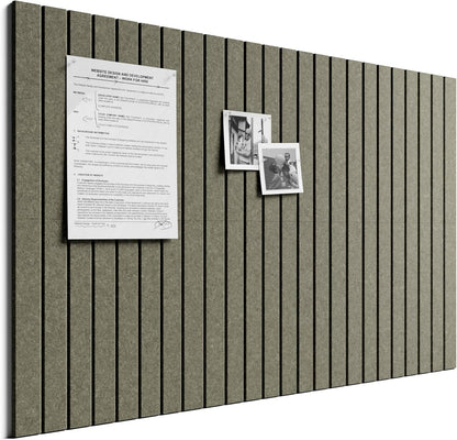 Bumusty Large Cork Board Alternative-48 x 36" Felt Bulletin Board Tiles, with 30 Pushpins, 70 Adhesive Tabs, Fine-Stripe 12-Pack, Cork Boards for Office Push Pin Board Felt Board-Oatmeal
