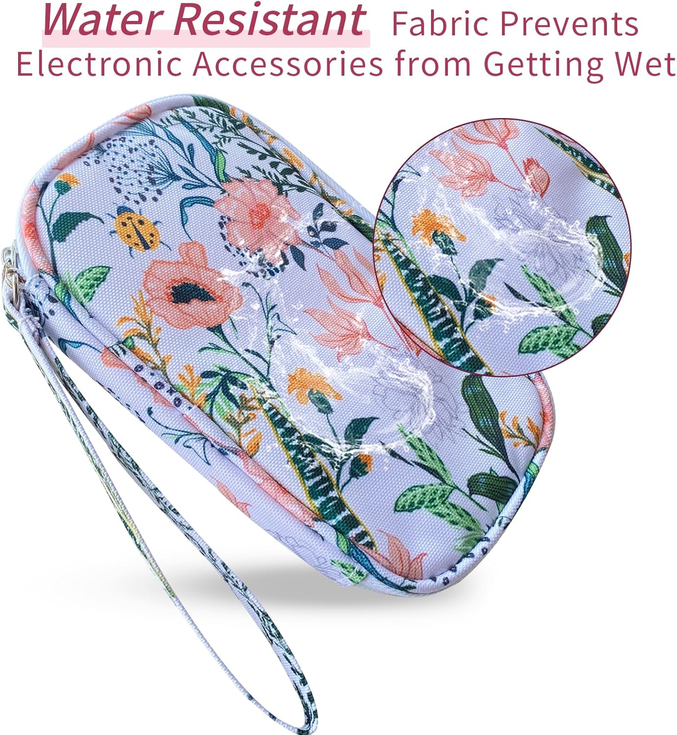 Electronics Organizer Travel Case, Cable Organizer Travel Essentials Tech Pouch,Suitable for Charger, Cable, Phone，Flash Drive,Bohemian leaves