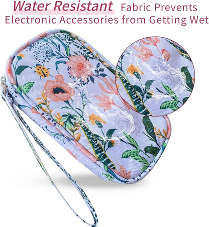 Electronics Organizer Travel Case, Cable Organizer Travel Essentials Tech Pouch,Suitable for Charger, Cable, Phone，Flash Drive,Bohemian leaves