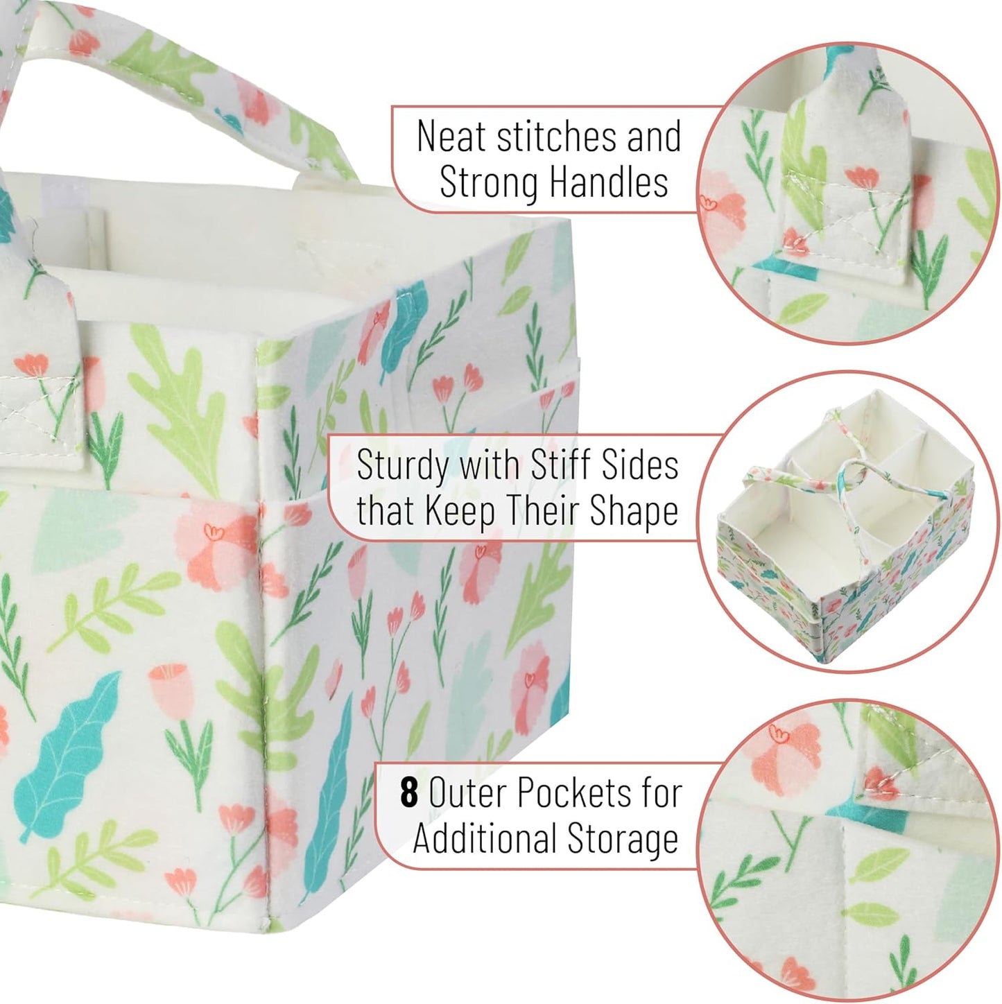 Mr. Pen- Baby Diaper Caddy Organizer, Gray, Medium, Nursery Storage Bin and Car Organizer for Diapers and Baby Wipes