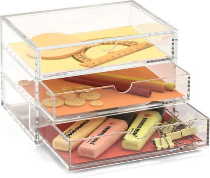Osco X-Small Clear Acrylic Triple Drawer, (X-Small), A3274