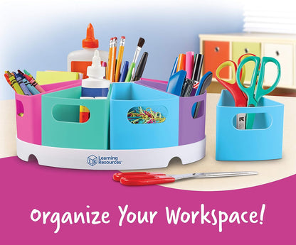 Learning Resources Create a Space Storage Center - Toy Desk Organizer, Classroom Workspace Must Haves, Homeschool Organization, Arts & Crafts , Caddy, Office & Teacher Supplies