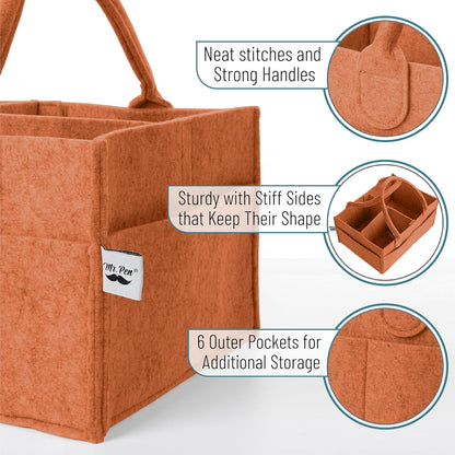 Mr. Pen- Baby Diaper Caddy Organizer, Gray, Medium, Nursery Storage Bin and Car Organizer for Diapers and Baby Wipes