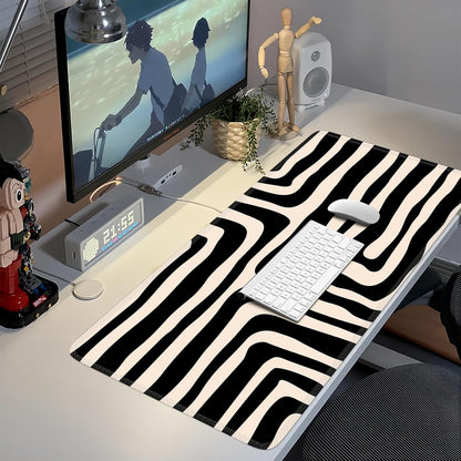 iCasso Desk Cover Mat, Office Mouse Pad, Desk Protector Mat, Extra Large Matt for Desktop,Anti-Slip XXL Big Mousepad with Stitched Edges for Computer Keyboard Retro Black - Colors A