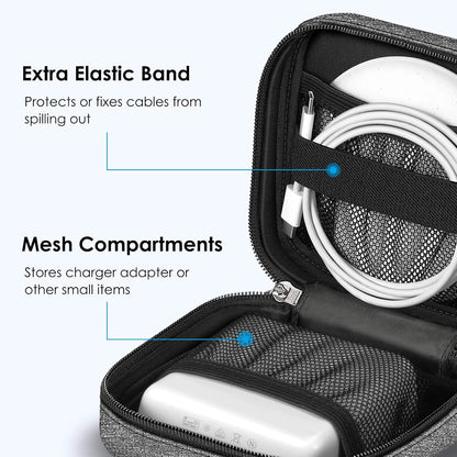 FINPAC Hard Case for MacBook Charger, Small Electronic Organizer Bag for MacBook Power Adapter, Portable Pouch Travel Storage for Laptop Accessories, Magic Mouse, USB Drives, GoPro, Gadgets - Black
